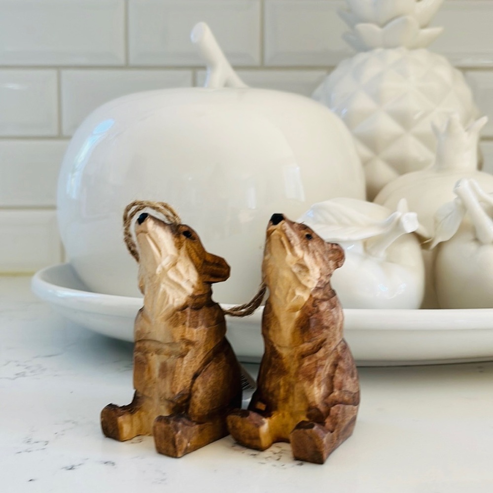 Papyrus Carved Wood Bear Ornaments